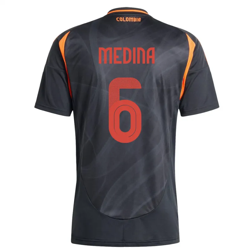 DanxenキッズコロンビアPaula Medina#6黒アウェイシャツ24-26ジャージーユニフォーム