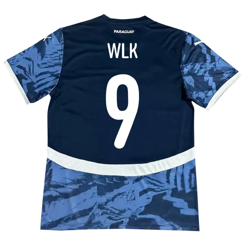 DanxenキッズパラグアイAllan Wlk#9青アウェイシャツ24-26ジャージーユニフォーム