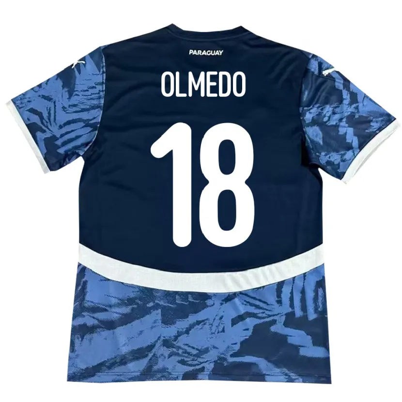 DanxenキッズパラグアイCesar Olmedo#18青アウェイシャツ24-26ジャージーユニフォーム