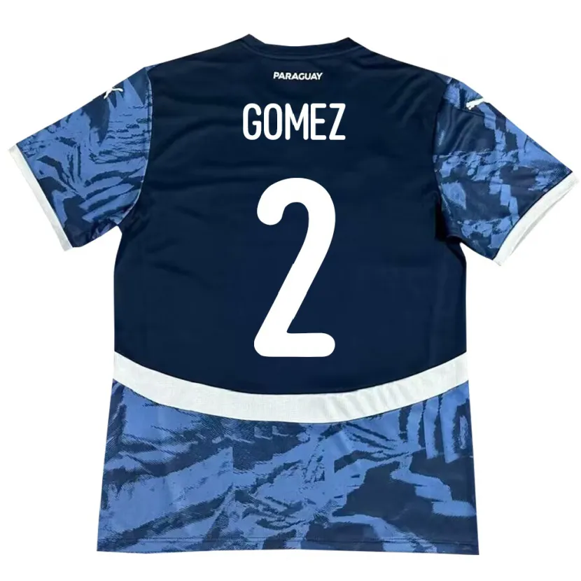 DanxenキッズパラグアイRodrigo Gómez#2青アウェイシャツ24-26ジャージーユニフォーム