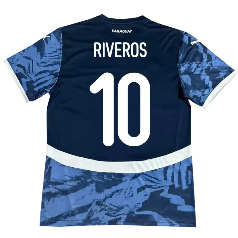 DanxenキッズパラグアイPaulo Riveros#10青アウェイシャツ24-26ジャージーユニフォーム