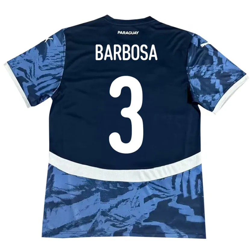 DanxenキッズパラグアイCamila Barbosa#3青アウェイシャツ24-26ジャージーユニフォーム