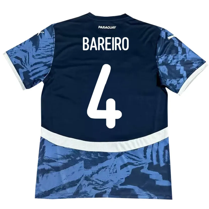 DanxenキッズパラグアイDaysy Bareiro#4青アウェイシャツ24-26ジャージーユニフォーム