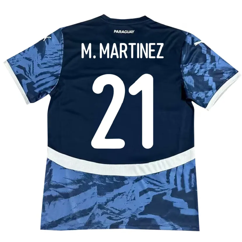 DanxenキッズパラグアイMaría Martínez#21青アウェイシャツ24-26ジャージーユニフォーム
