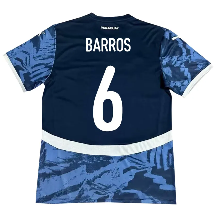 DanxenキッズパラグアイNatalia Barros#6青アウェイシャツ24-26ジャージーユニフォーム