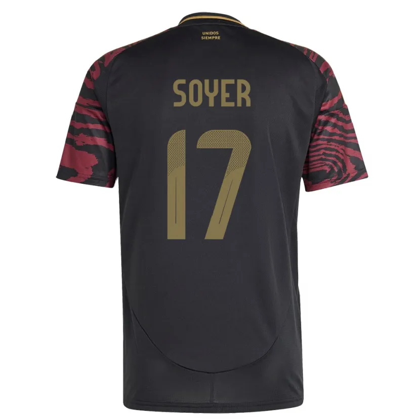 DanxenキッズペルーBassco Soyer#17黒アウェイシャツ24-26ジャージーユニフォーム