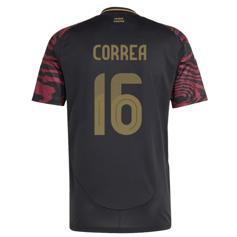 DanxenキッズペルーEslyn Correa#16黒アウェイシャツ24-26ジャージーユニフォーム