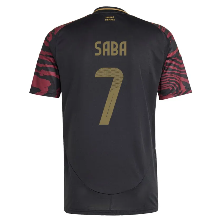 DanxenキッズペルーEmilio Saba#7黒アウェイシャツ24-26ジャージーユニフォーム