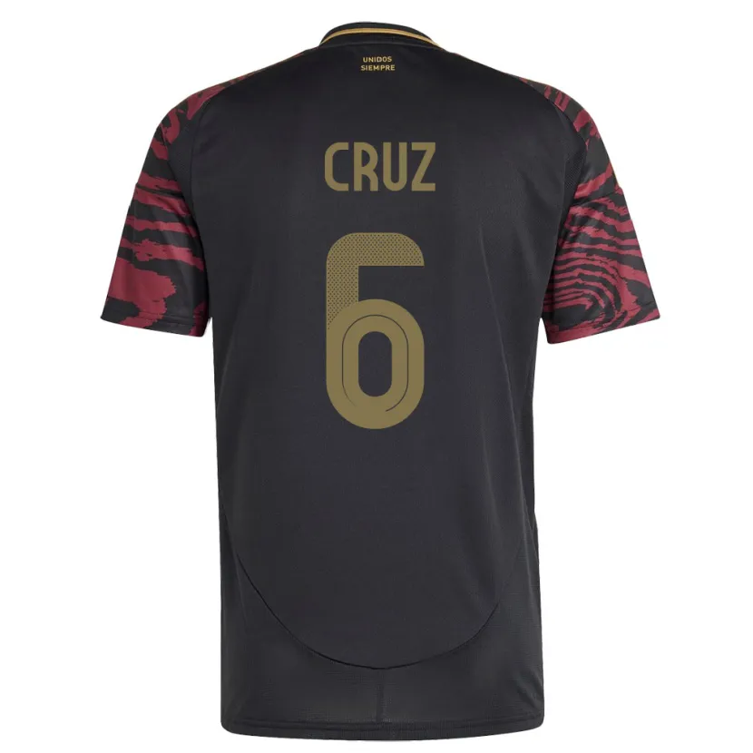 DanxenキッズペルーEsteban Cruz#6黒アウェイシャツ24-26ジャージーユニフォーム