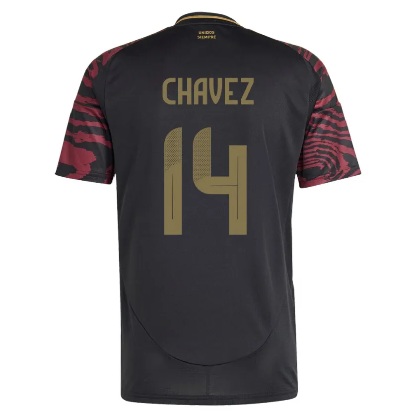 DanxenキッズペルーFelipe Chávez#14黒アウェイシャツ24-26ジャージーユニフォーム