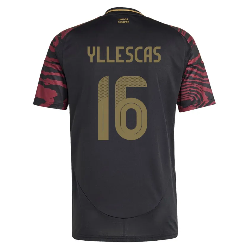 DanxenキッズペルーJhosenffer Yllescas#16黒アウェイシャツ24-26ジャージーユニフォーム