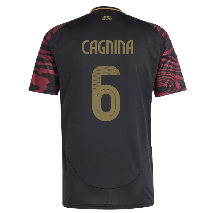 DanxenキッズペルーClaudia Cagnina#6黒アウェイシャツ24-26ジャージーユニフォーム