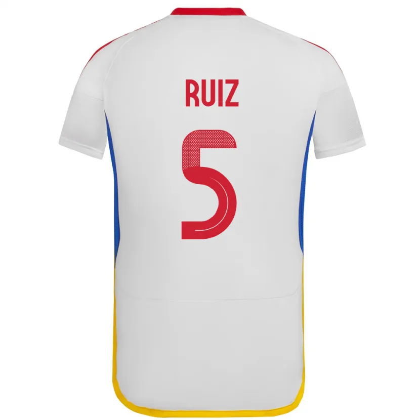 DanxenキッズベネズエラEmerson Ruíz#5白アウェイシャツ24-26ジャージーユニフォーム