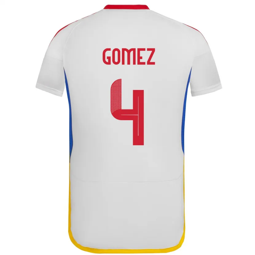 DanxenキッズベネズエラSantiago Gómez#4白アウェイシャツ24-26ジャージーユニフォーム