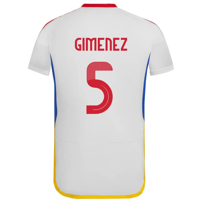DanxenキッズベネズエラYenifer Giménez#5白アウェイシャツ24-26ジャージーユニフォーム