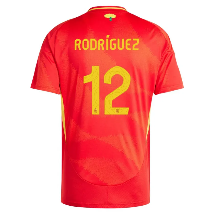DanxenメンズスペインLucia Rodriguez#12赤ホームシャツ24-26ジャージーユニフォーム