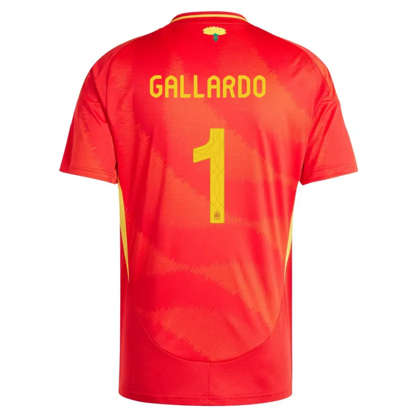 DanxenメンズスペインDolores Gallardo#1赤ホームシャツ24-26ジャージーユニフォーム
