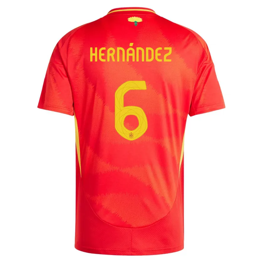 DanxenメンズスペインGerard Hernandez#6赤ホームシャツ24-26ジャージーユニフォーム