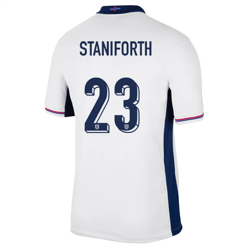 Danxenメンズイングランドルーシー・スタニフォース#23白ホームシャツ24-26ジャージーユニフォーム