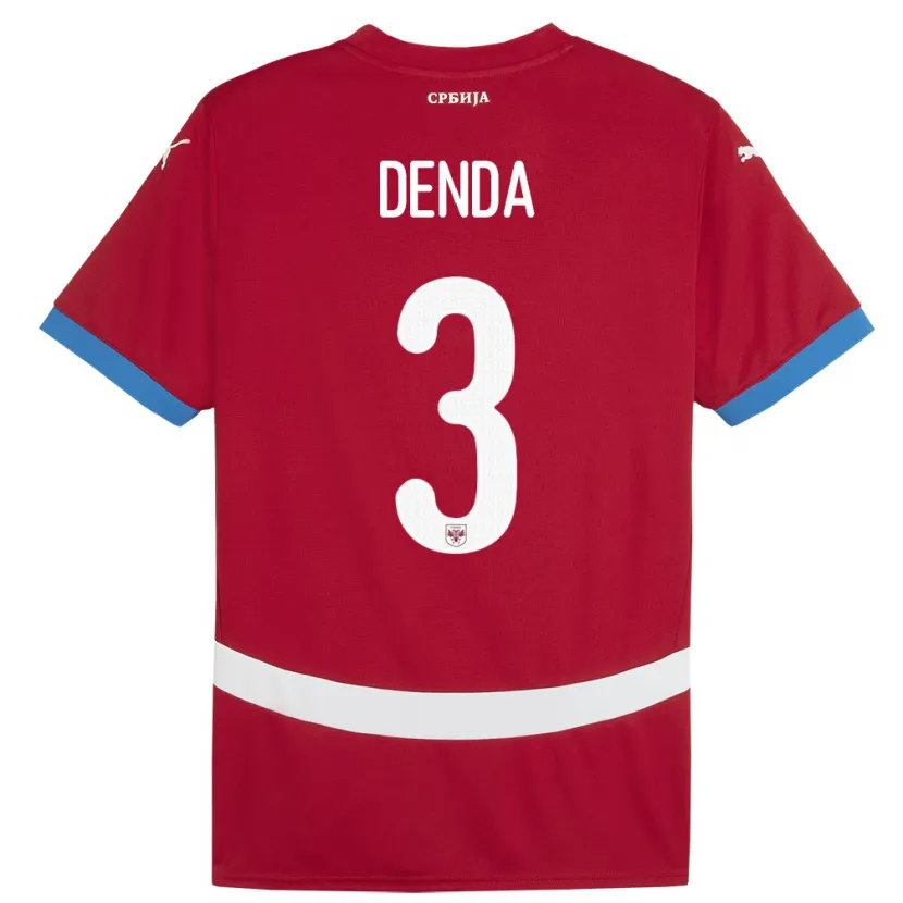 DanxenメンズセルビアMilica Denda#3赤ホームシャツ24-26ジャージーユニフォーム