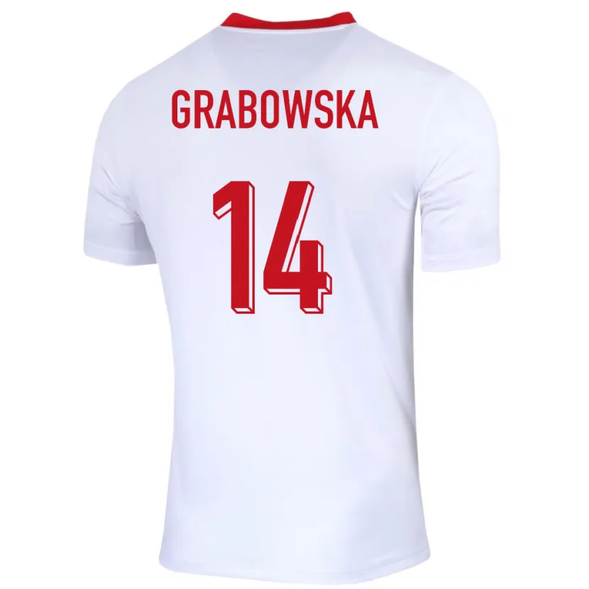 DanxenメンズポーランドDominika Grabowska#14白ホームシャツ24-26ジャージーユニフォーム