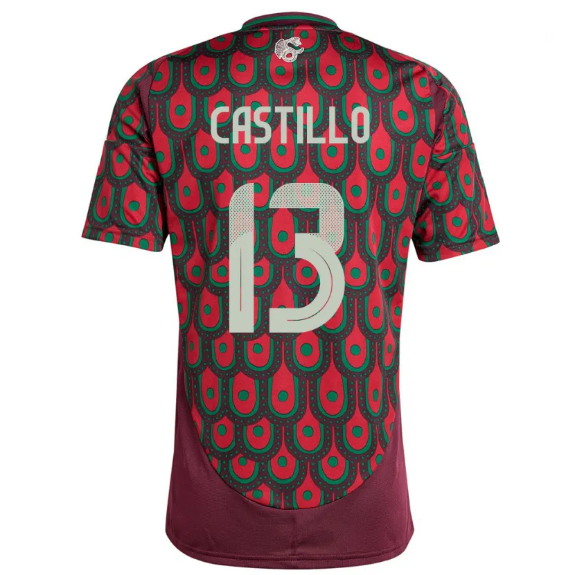 DanxenメンズメキシコJose Castillo#13マルーンホームシャツ24-26ジャージーユニフォーム
