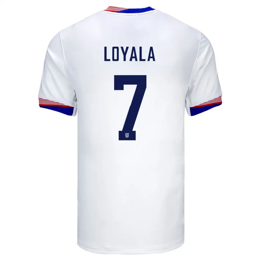 Danxenメンズアメリカ合衆国Favian Loyala#7白ホームシャツ24-26ジャージーユニフォーム