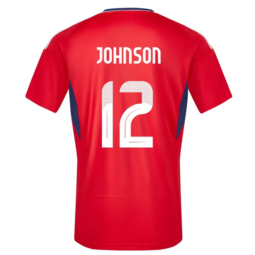 DanxenメンズコスタリカShawn Johnson#12赤ホームシャツ24-26ジャージーユニフォーム