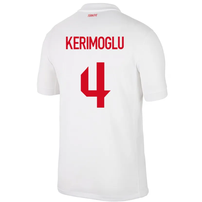 DanxenメンズトルコZeynap Kerimoğlu#4白ホームシャツ24-26ジャージーユニフォーム