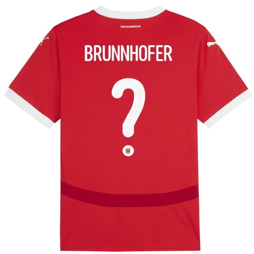DanxenメンズオーストリアJakob Brunnhofer#0赤ホームシャツ24-26ジャージーユニフォーム
