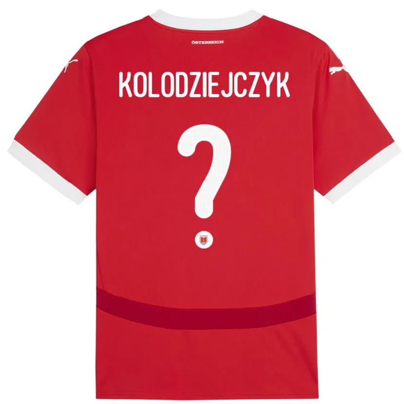 DanxenメンズオーストリアMarek Kolodziejczyk#0赤ホームシャツ24-26ジャージーユニフォーム