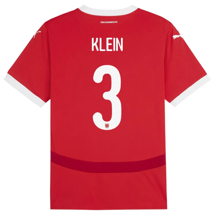 DanxenメンズオーストリアJennifer Klein#3赤ホームシャツ24-26ジャージーユニフォーム