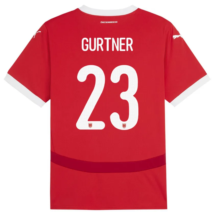 DanxenメンズオーストリアAndrea Gurtner#23赤ホームシャツ24-26ジャージーユニフォーム