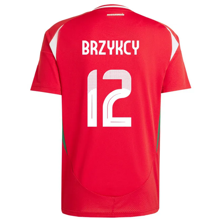 DanxenメンズハンガリーLauren Brzykcy#12赤ホームシャツ24-26ジャージーユニフォーム
