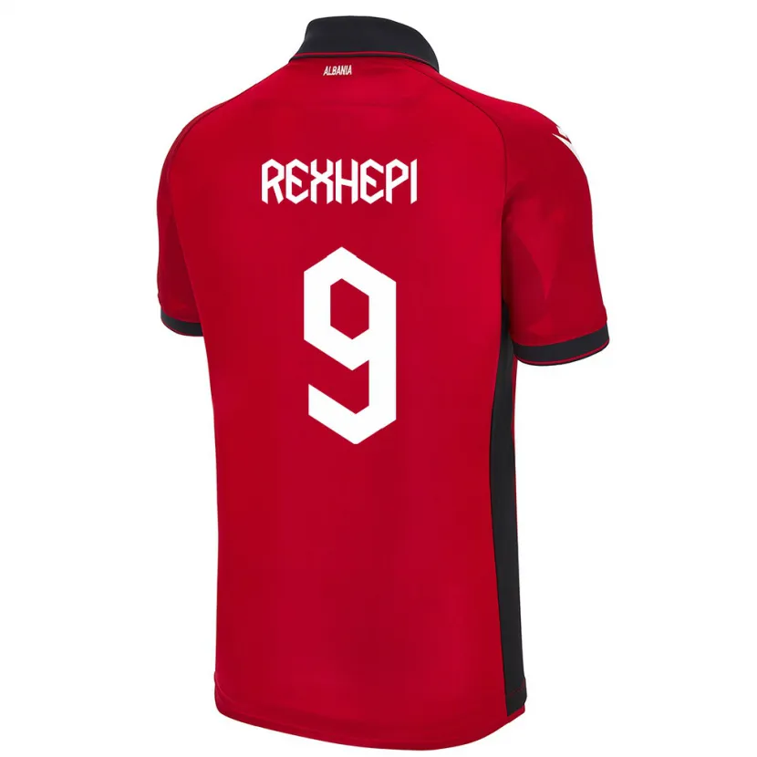 DanxenメンズアルバニアArlind Rexhepi#9赤ホームシャツ24-26ジャージーユニフォーム