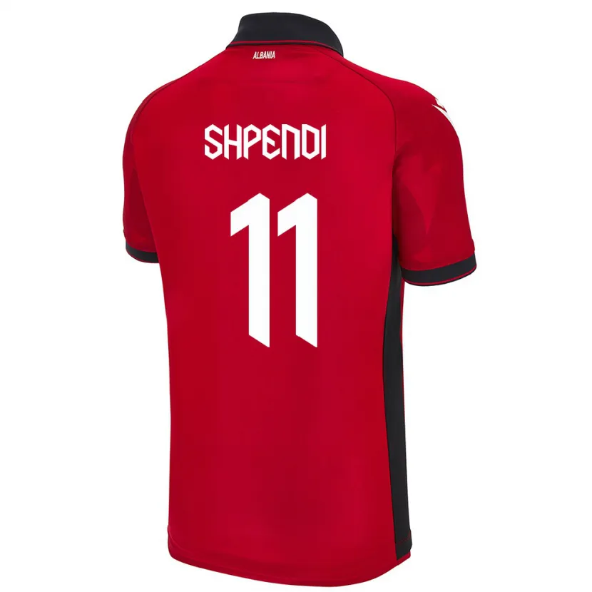 DanxenメンズアルバニアStiven Shpendi#11赤ホームシャツ24-26ジャージーユニフォーム
