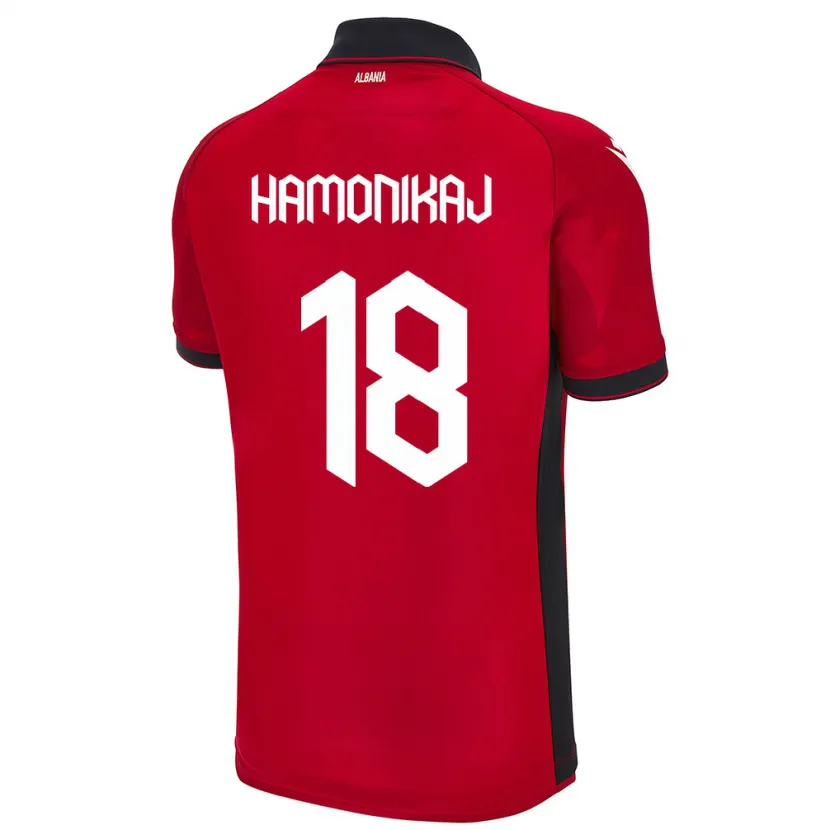 DanxenメンズアルバニアKlea Hamonikaj#18赤ホームシャツ24-26ジャージーユニフォーム