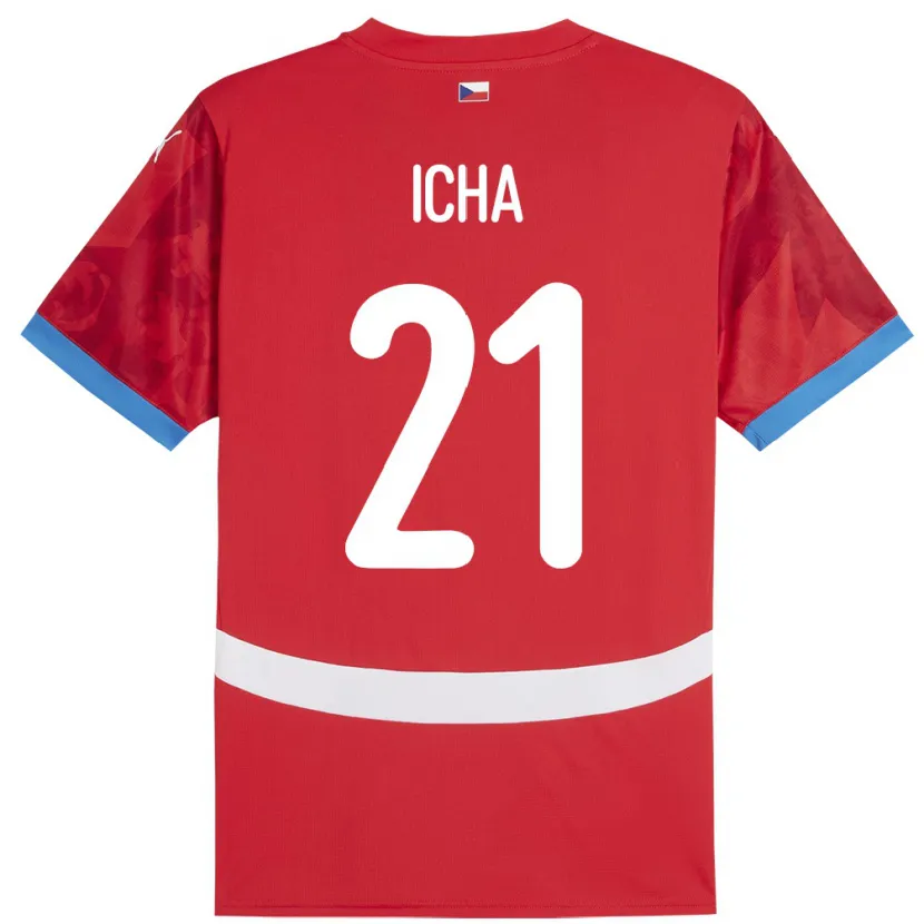 DanxenメンズチェコMarek Icha#21赤ホームシャツ24-26ジャージーユニフォーム