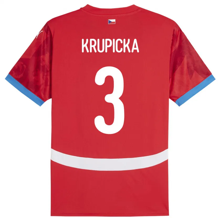 DanxenメンズチェコDavid Krupicka#3赤ホームシャツ24-26ジャージーユニフォーム