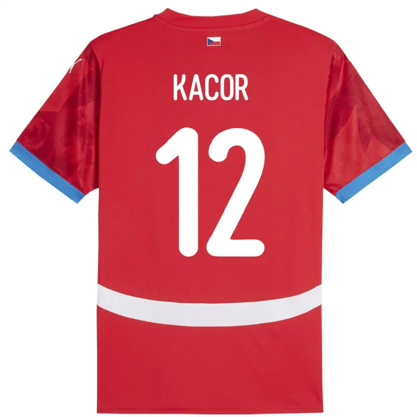 DanxenメンズチェコPavel Kacor#12赤ホームシャツ24-26ジャージーユニフォーム