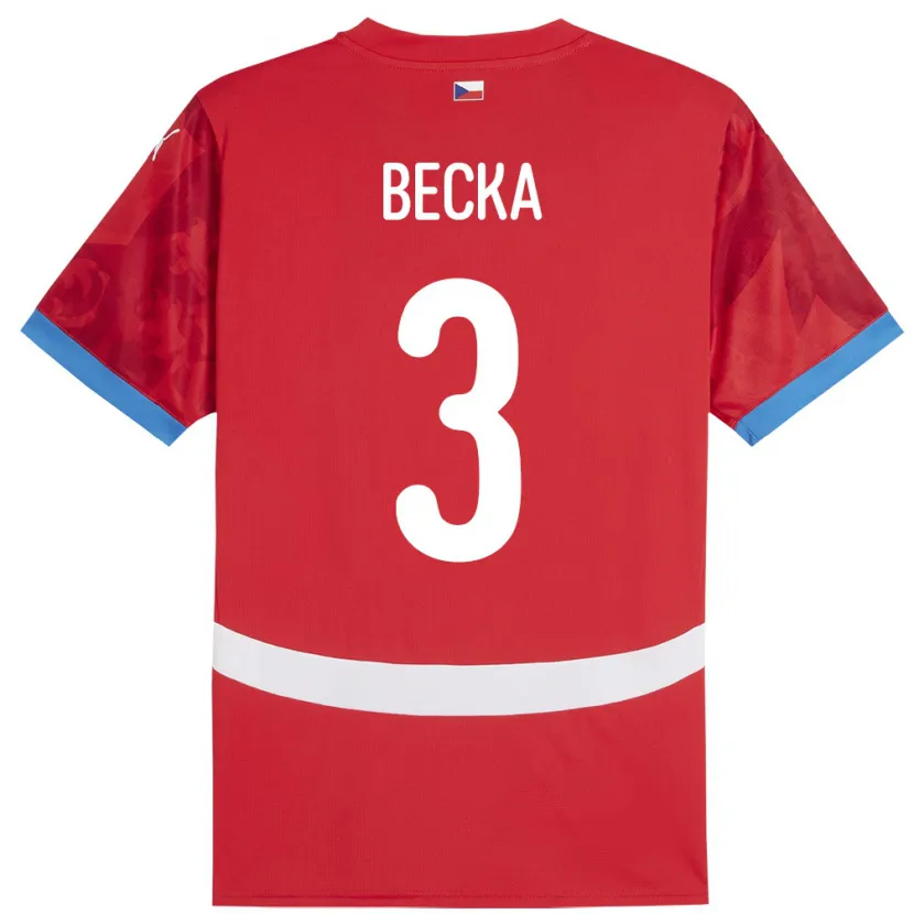 DanxenメンズチェコPatrik Becka#3赤ホームシャツ24-26ジャージーユニフォーム