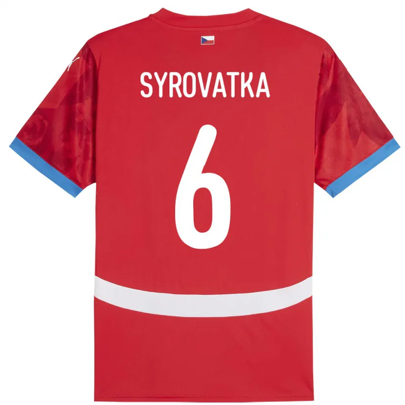 DanxenメンズチェコMatyas Syrovatka#6赤ホームシャツ24-26ジャージーユニフォーム