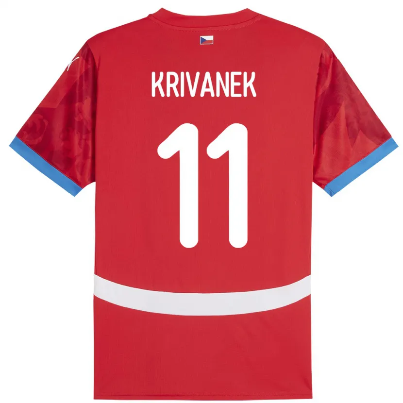 DanxenメンズチェコJan Krivanek#11赤ホームシャツ24-26ジャージーユニフォーム