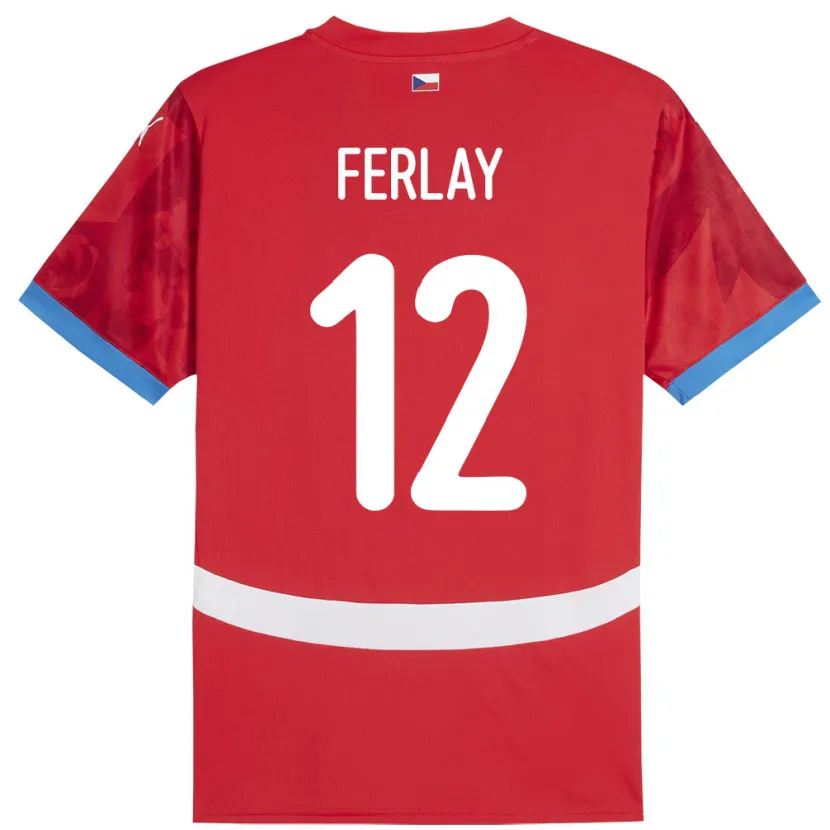 DanxenメンズチェコRuben Ferlay#12赤ホームシャツ24-26ジャージーユニフォーム