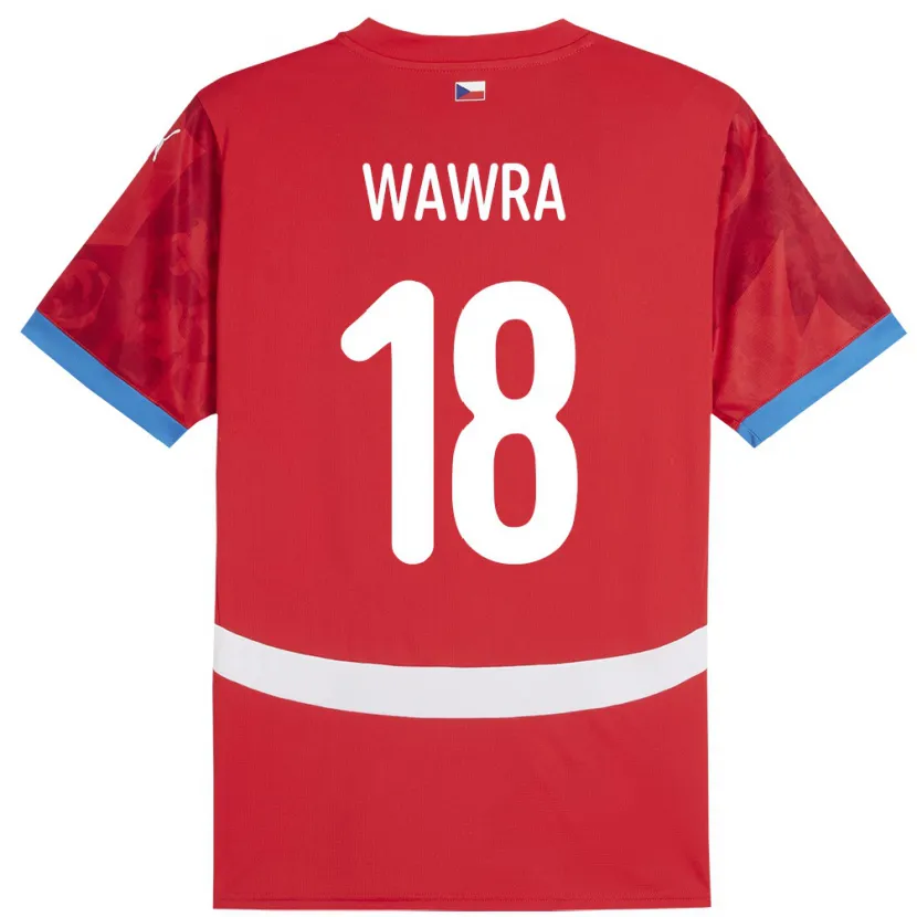 DanxenメンズチェコOndrej Wawra#18赤ホームシャツ24-26ジャージーユニフォーム