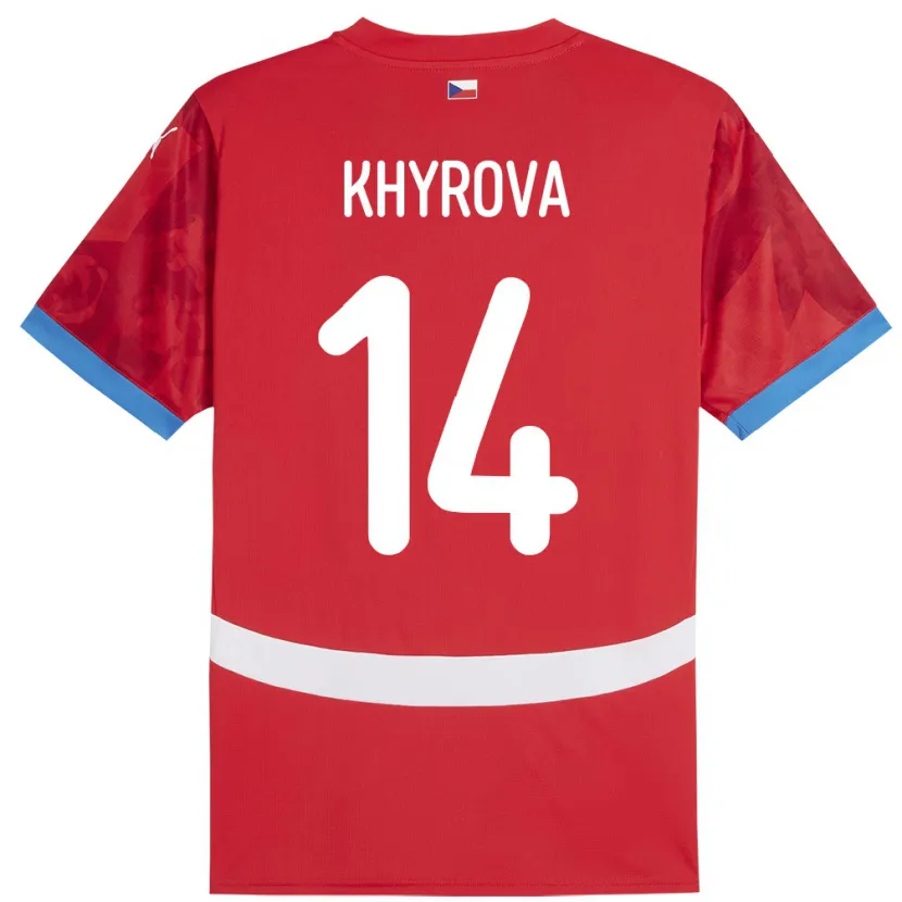 DanxenメンズチェコMichaela Khýrová#14赤ホームシャツ24-26ジャージーユニフォーム