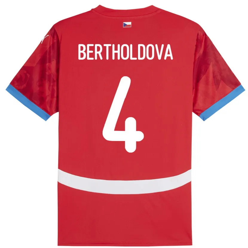 DanxenメンズチェコPetra Bertholdová#4赤ホームシャツ24-26ジャージーユニフォーム
