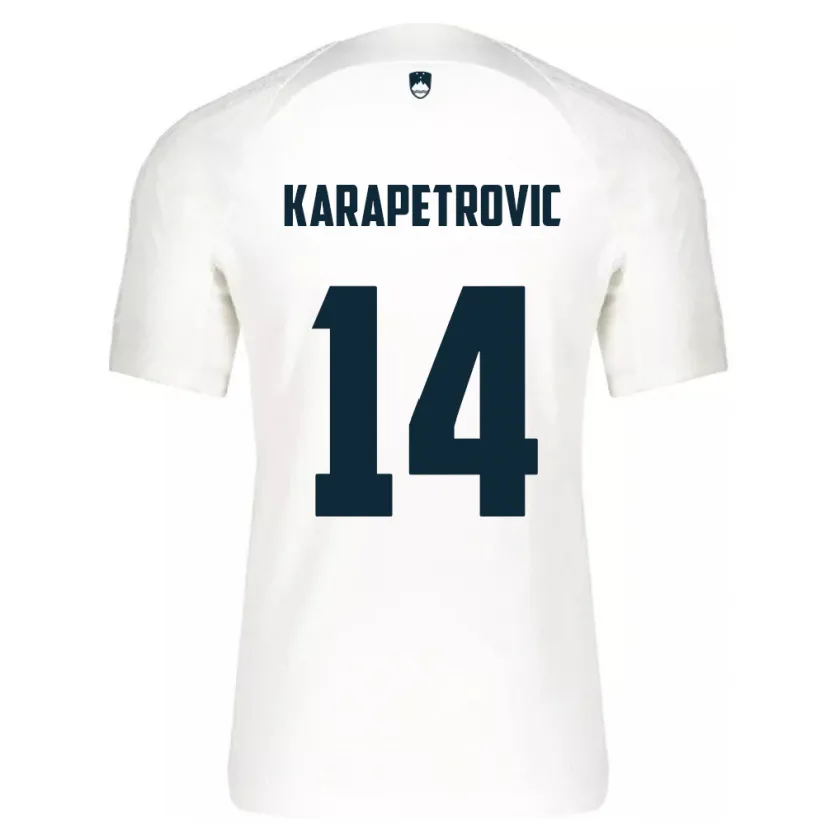 DanxenメンズスロベニアLuka Karapetrovic#14白ホームシャツ24-26ジャージーユニフォーム