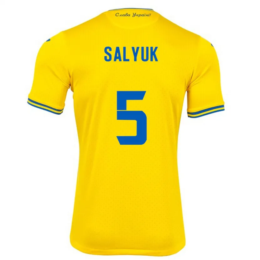 DanxenメンズウクライナVolodymyr Salyuk#5黄ホームシャツ24-26ジャージーユニフォーム