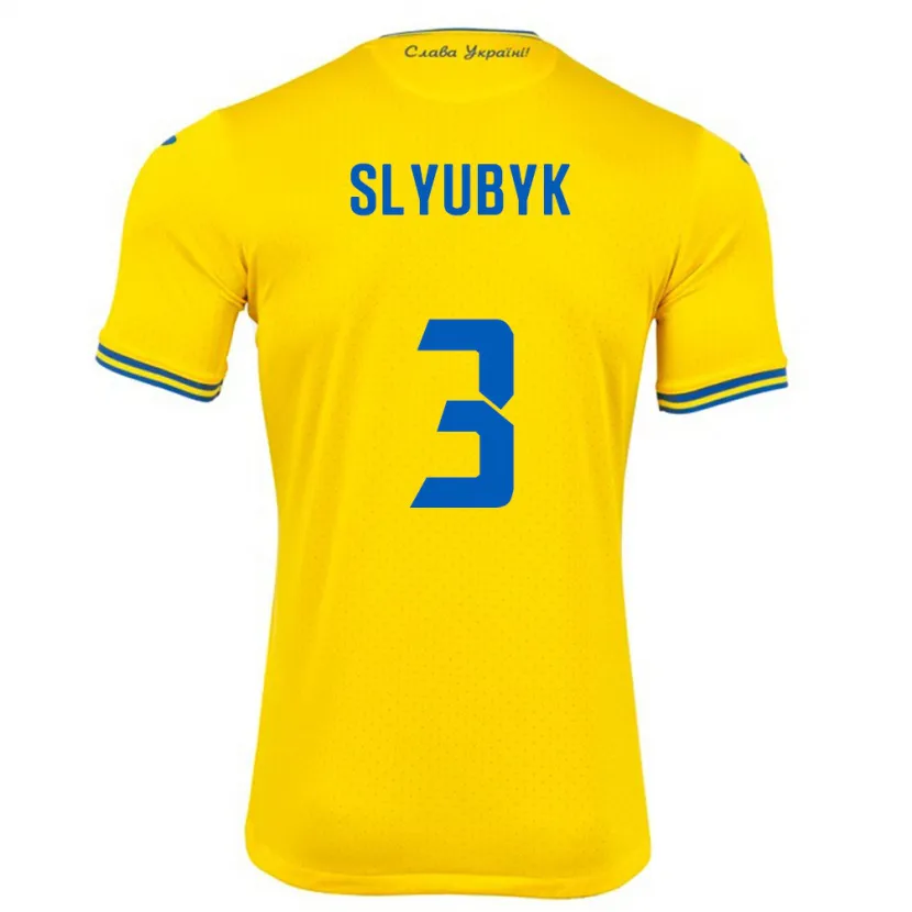 DanxenメンズウクライナBogdan Slyubyk#3黄ホームシャツ24-26ジャージーユニフォーム